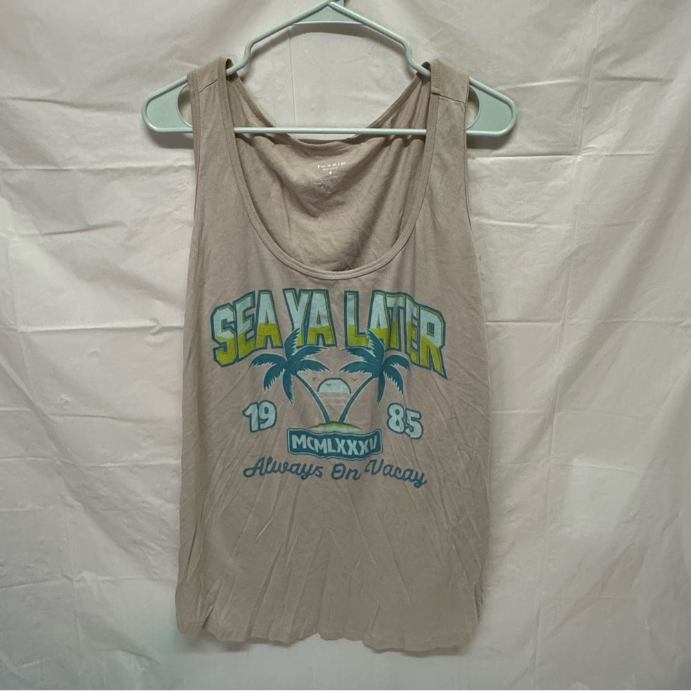 Torrid Beige Sea Ya Later graphic tank top